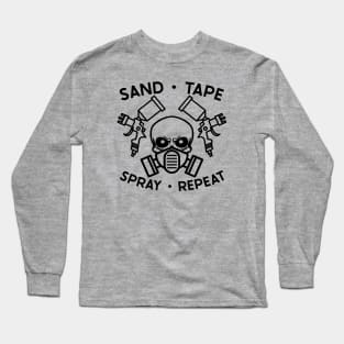 Sand Tape Spray Repeat Auto Body Mechanic Painter Garage Funny Long Sleeve T-Shirt